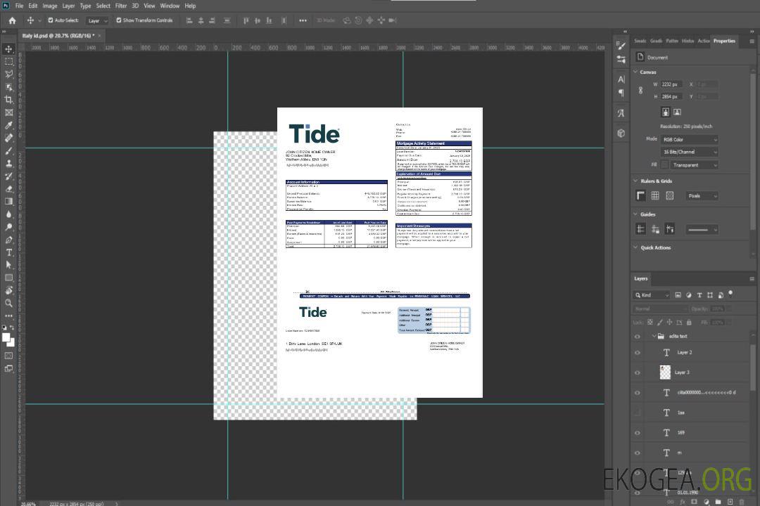 Relevé hypothécaire de la banque Tide au Royaume , Uni aux formats Word et PDF template